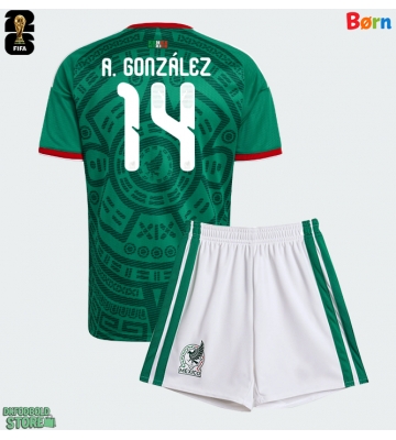 Mexico Armando Gonzalez #14 Replika Babytøj Hjemmebanesæt Børn VM 2026 Kortærmet (+ Korte bukser)